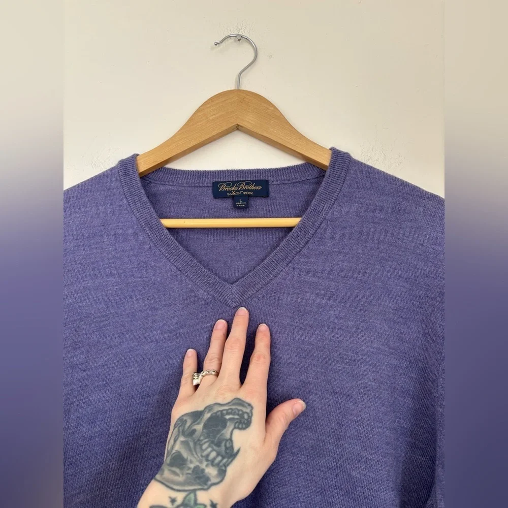 Brooks Brothers 100% Saxxon Wool Knit Pullover